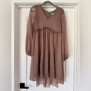 H&M Taupe / Mauve Chiffon Maternity Dress